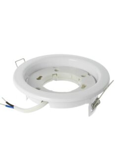 Porta Faretto Led GX53 Rotondo Fisso Carcassa Bianca Spotlight Fitting SKU-3675