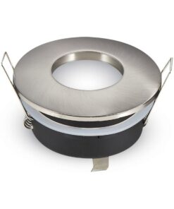 Porta Faretto Led GU10 MR16 Incasso Rotondo Colore Nichel Satinato Impermeabile IP54 SKU-3614