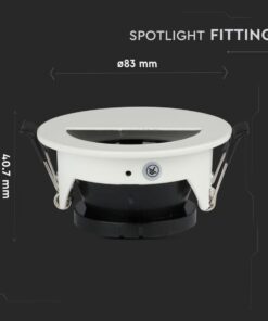 Porta Faretto Led GU10 MR16 Da Incasso Bianco Asimmetrico Mezza Luna Foro 70mm SKU-8599