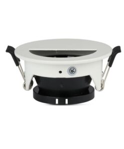 Porta Faretto Led GU10 MR16 Da Incasso Bianco Asimmetrico Mezza Luna Foro 70mm SKU-8599