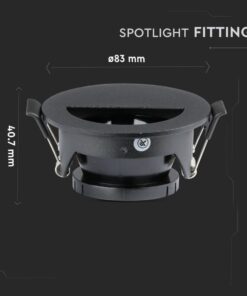 Porta Faretto Led GU10 MR16 Da Incasso Nero Asimmetrico Mezza Luna Foro 70mm SKU-8608