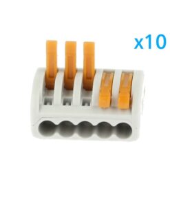 10 Morsetti a Molla 5 Leve Riutilizzabili Connettori Per Cavi Elettrici Facili