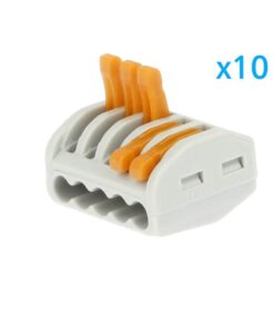 Alternative view of 10 Morsetti a Molla 5 Leve Riutilizzabili Connettori Per Cavi Elettrici Facili