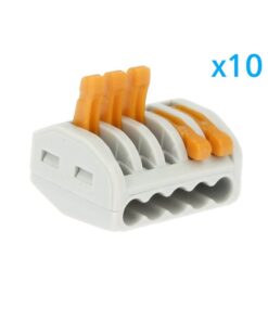 10 Morsetti a Molla 5 Leve Riutilizzabili Connettori Per Cavi Elettrici Facili