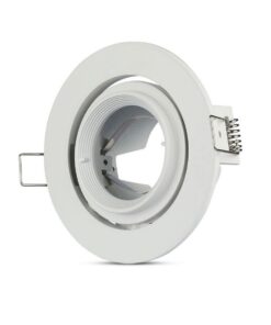 Porta Faretto Led GU10 MR16 Da Incasso Colore Bianco Orientabile 90 Gradi Rotondo Con Ghiera SKU-3689