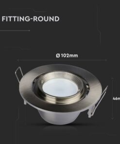 Porta Faretto Led GU10 MR16 Da Incasso Colore Nichel Satinato 90 Gradi Orientabile Rotondo Con Ghiera SKU-3690