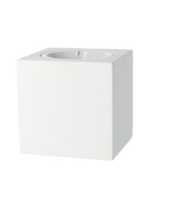 Portafaretto Da Soffitto Quadrato In Gesso Verniciabile Per Lampade GU10 Con Anello In Alluminio Bianco SKU-3666