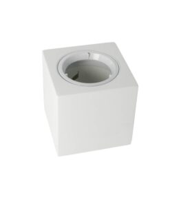 Portafaretto Da Soffitto Quadrato In Gesso Verniciabile Per Lampade GU10 Con Anello In Alluminio Bianco SKU-3666