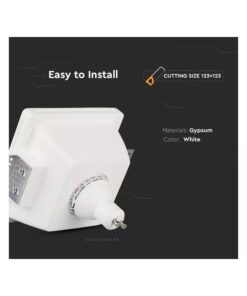 Portafaretto Da Incasso A Scomparsa Corpo Quadrato In Gesso Vetro Satinata Portalampada GU10 Incluso SKU-3691