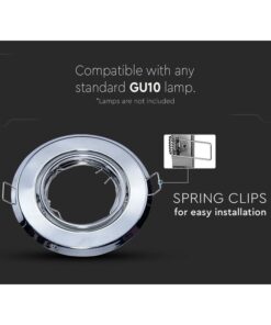 Alternative view of 2 PZ Porta Faretti LED GU10 MR16 Rotondi Orientabili con Molla Cromati SKU 8940