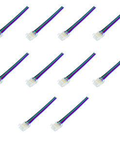 10 Pezzi Connettore Trasparente Invisibile 10mm RGB 4 PIN per Strisce LED COB