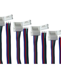 4 PZ Connettore 12mm Per Chiudere Striscia Led Smd RGB 5050 Senza Saldare