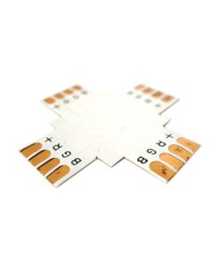 4 PZ Connettore Passo 10mm RGB Forma X Croce per Allungare e Curvare Striscia Led RGB