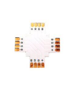 4 PZ Connettore Passo 10mm RGB Forma X Croce per Allungare e Curvare Striscia Led RGB