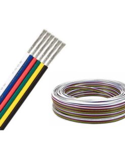10 Metri Cavo Elettrico Piattina Esa Polare 6X0,25 mmq Per Striscia Led RGBWW RGB+CCT