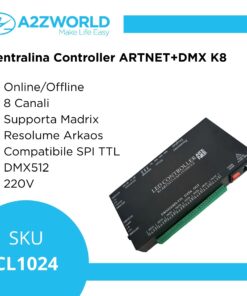 Centralina Controller ARTNET+DMX K8 Console LED Pixel, Online/Offline, 8 Canali, Supporta Madrix Resolume Arkaos, Compatibile SPI TTL DMX512, 220V
