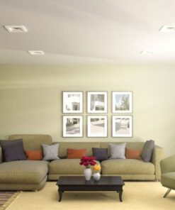 Portafaretto In Gesso Da Incasso, Quadrato 100X100X30mm Bianco Verniciabile Portalampada GU10 e Connettore Fast Incluso