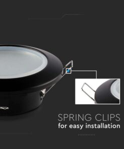 Porta Faretto Led Da Incasso Rotondo Colore Nero Impermeabile IP44 Foro 70mm Per Faretti Led GU10 MR16 SKU-6699