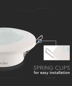 Porta Faretto Led Da Incasso Rotondo Colore Bianco Impermeabile IP44 Foro 70mm Per Faretti Led GU10 MR16 SKU-6698