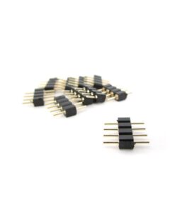 10 PZ Spina Maschio 4 Pin Nera per Connessione Striscia Led RGB Controller