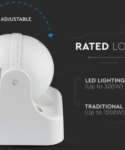 Sensore PIR Movimento Luce Crepuscolare Timer Rilevamento Presenza Infrarossi 220V Massimo 1200W IP44 Esterno Da Muro Orientabile 180 Gradi SKU-4967