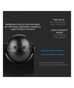 Alternative view of Sensore PIR Movimento e Crepuscolare Timer Rilevamento Presenza Infrarossi 220V Carcassa Nera SKU-5077