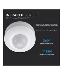 Alternative view of Sensore di Movimento a Infrarossi e Crepuscolare 360 Gradi Montaggio a Plafone Carcassa Bianca IP20 Manual Override SKU-1355