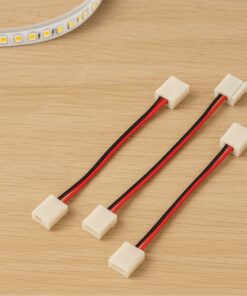 3 Pezzi Connettore 8mm 2 PIN, Per Chiudere Striscia Led Smd con Passo da 8mm Senza Saldare, Cavo 15cm