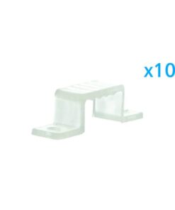 10 PZ Clip Fissaggio Rigido 14x7 mm per Bobina Striscia Led Impermeabile