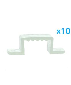 10 PZ Clip Fissaggio Rigido 16x10 mm per Bobina Striscia Led Impermeabile