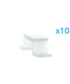 10 PZ Clip Fissaggio Rigido 16x10 mm per Bobina Striscia Led Impermeabile