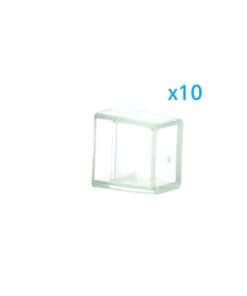 10 PZ Gommini PVC Morbida 10X6 mm per Chiusure Striscia Bobina Led Impermeabile