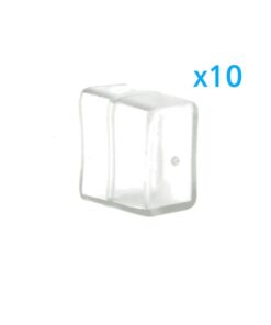10 PZ Gommini PVC Morbida 15X9 mm per Chiusure Striscia Bobina Led Impermeabile
