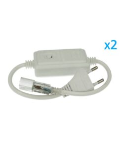 2 PZ Spine Alimentatore Trasformatore 2 Pin RGB Passo 6mm con Interruttore On Off e Controller 8 Programmi per Striscia LED 220V