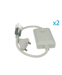 2 PZ Spine Alimentatore Trasformatore 2 Pin RGB Passo 6mm con Interruttore On Off e Controller 8 Programmi per Striscia LED 220V