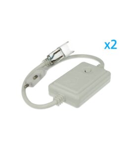 2 PZ Spine Alimentatore Trasformatore 2 Pin RGB Passo 6mm con Interruttore On Off e Controller 8 Programmi per Striscia LED 220V