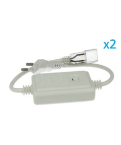 2 PZ Spine Alimentatore Trasformatore 2 Pin RGB Passo 6mm con Interruttore On Off e Controller 8 Programmi per Striscia LED 220V