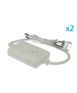 2 PZ Spine Alimentatore Trasformatore 2 Pin RGB Passo 6mm con Interruttore On Off e Controller 8 Programmi per Striscia LED 220V