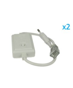 2 PZ Spine Alimentatore Trasformatore 2 Pin RGB Passo 6mm con Interruttore On Off e Controller 8 Programmi per Striscia LED 220V