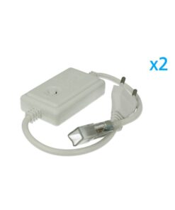 2 PZ Spine Alimentatore Trasformatore 2 Pin RGB Passo 6mm con Interruttore On Off e Controller 8 Programmi per Striscia LED 220V