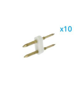 10 PZ Spina 2 Pin Passo 6mm per Connessione Striscia Led Mono 220V con Alimentatore