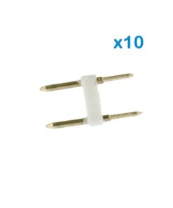 10 PZ Spina 2 Pin Passo 9mm per Connessione Striscia Led Mono 220V con Alimentatore