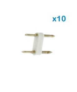10 PZ Spina 2 Pin Passo 9mm per Connessione Striscia Led Mono 220V con Alimentatore