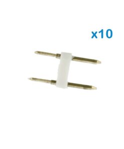 10 PZ Spina 2 Pin Passo 9mm per Connessione Striscia Led Mono 220V con Alimentatore