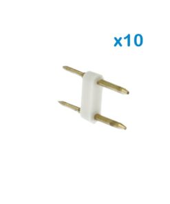 10 PZ Spina 2 Pin Passo 9mm per Connessione Striscia Led Mono 220V con Alimentatore