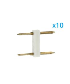 10 PZ Spina 2 Pin Passo 12mm per Connessione Striscia Led Mono 220V con Alimentatore