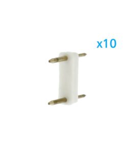 x10 Spina 2 Pin Passo 13,5mm per Connessione Striscia Led Mono 220V con Alimentatore