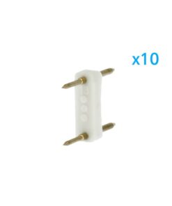 x10 Spina 2 Pin Passo 13,5mm per Connessione Striscia Led Mono 220V con Alimentatore