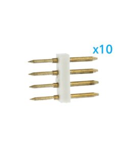 x10 Spina 4 Pin RGB Passo 12mm per Collegamento Bobina Led RGB 220V con Alimentatore