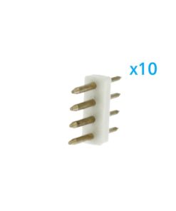 x10 Spina 4 Pin RGB Passo 12mm per Collegamento Bobina Led RGB 220V con Alimentatore
